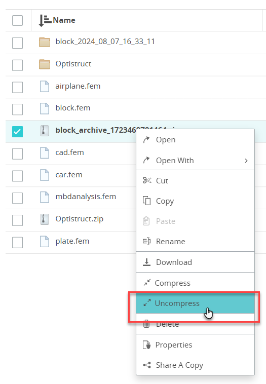 Uncompress a File