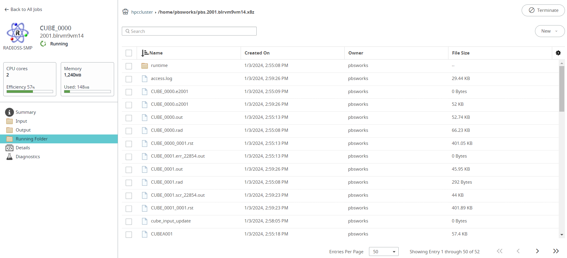Job Running Folder