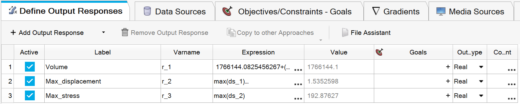 Set Up Output Responses