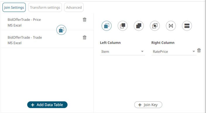 Joining Multiple Data Tables in the Joined Data Table Editor