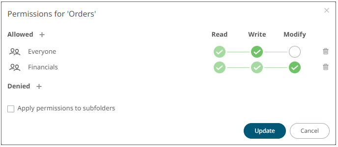 Adding Groups and Users with Denied Access